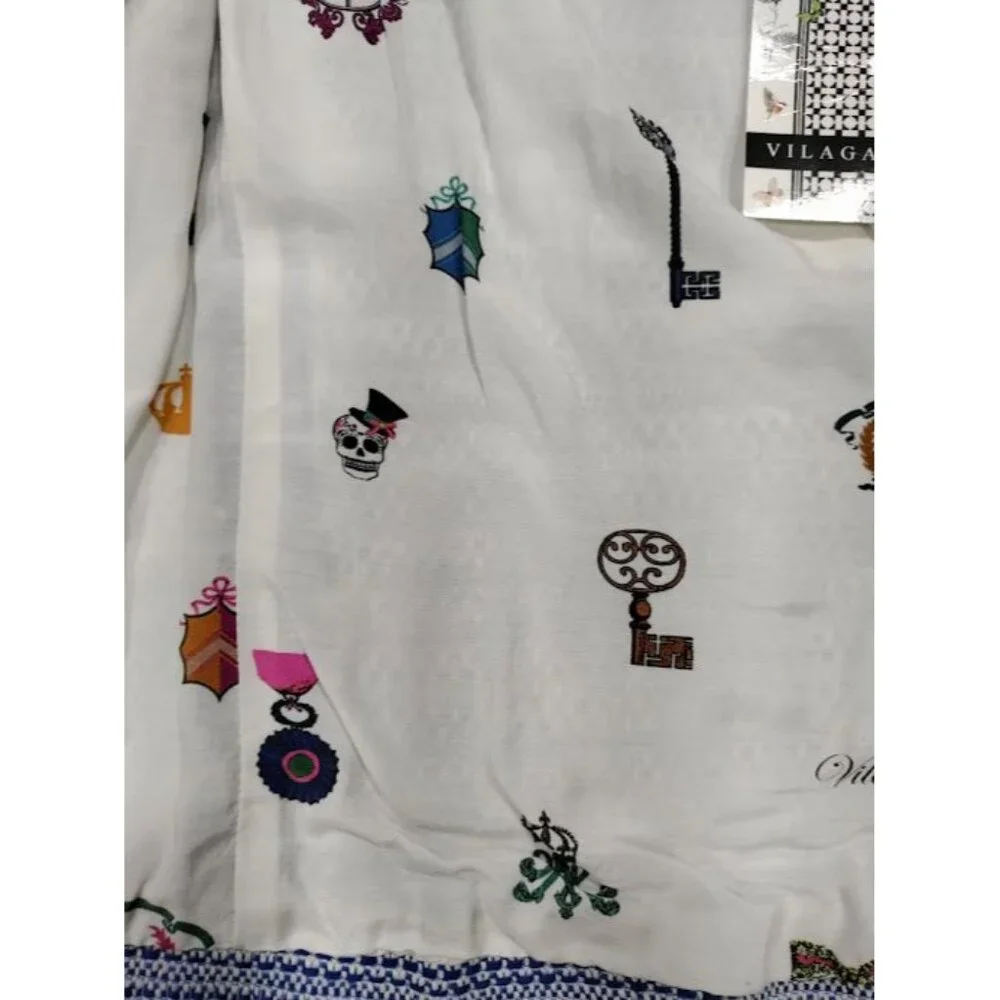 Vilagallo Tweed NWT Crop Embelished Luxury Artsey Preppy Twee Jacket 44/10 - Picture 8 of 16